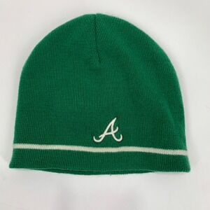 Vintage Green Atlanta Braves Shamrock Beanie Knit Hat OSFA Holiday